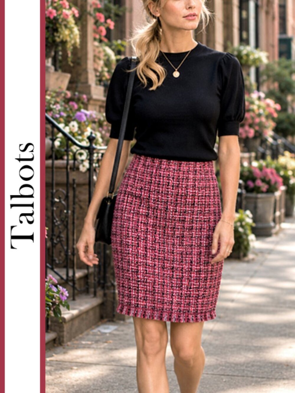Talbots | Boucle Tweed Fringed Hem Skirt